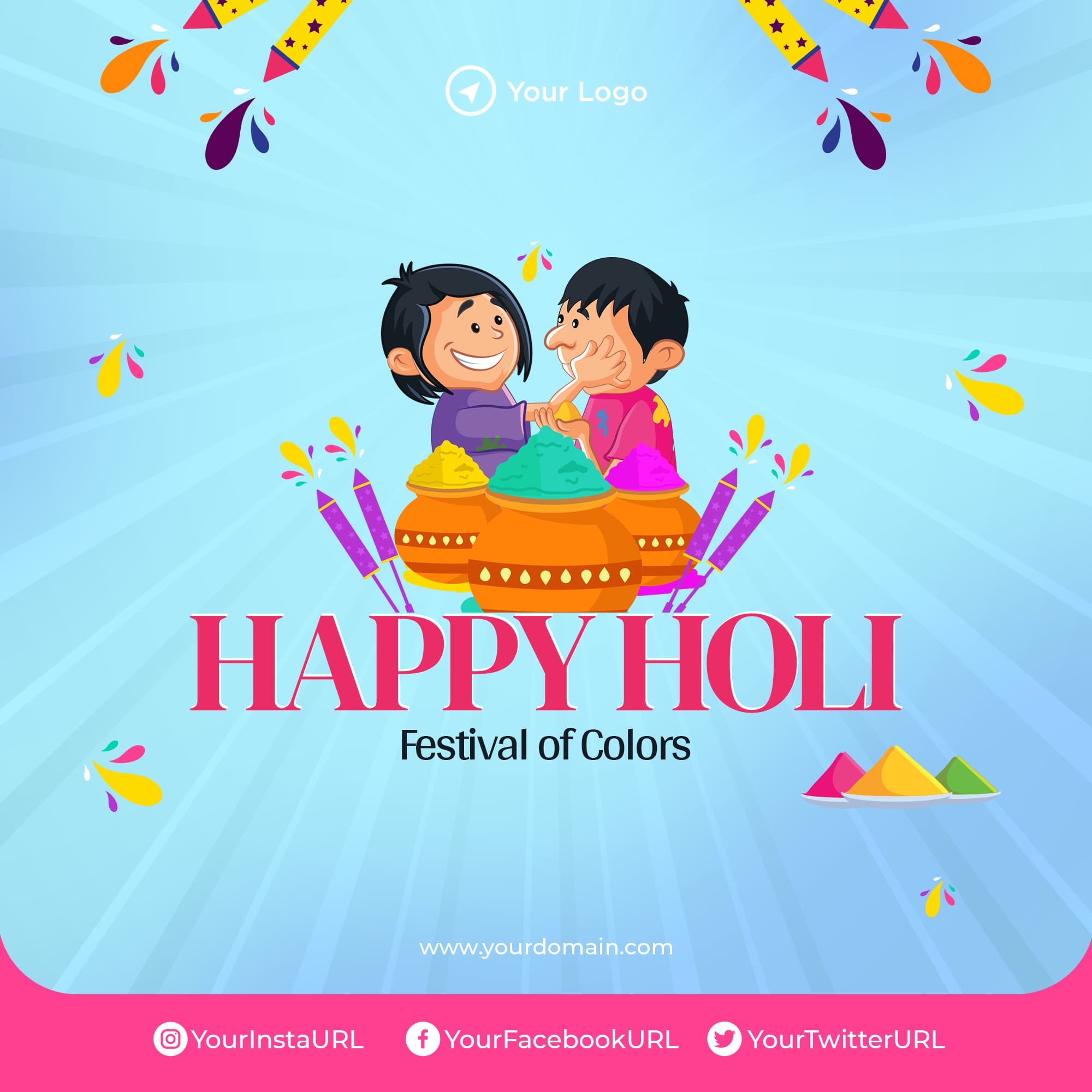 Holi poster template